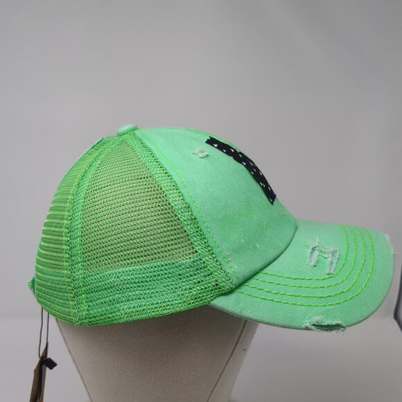 Idaho Strapback Mesh Back Trucker Hat Green One Size C.C Pony Caps W/Tags - Picture 5 of 11